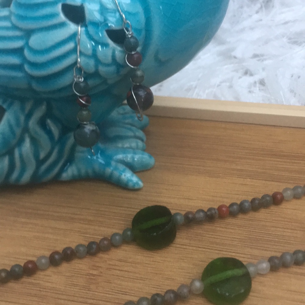 One of a Kind Hand Crafted Artisan Recycled Glass Bead Set